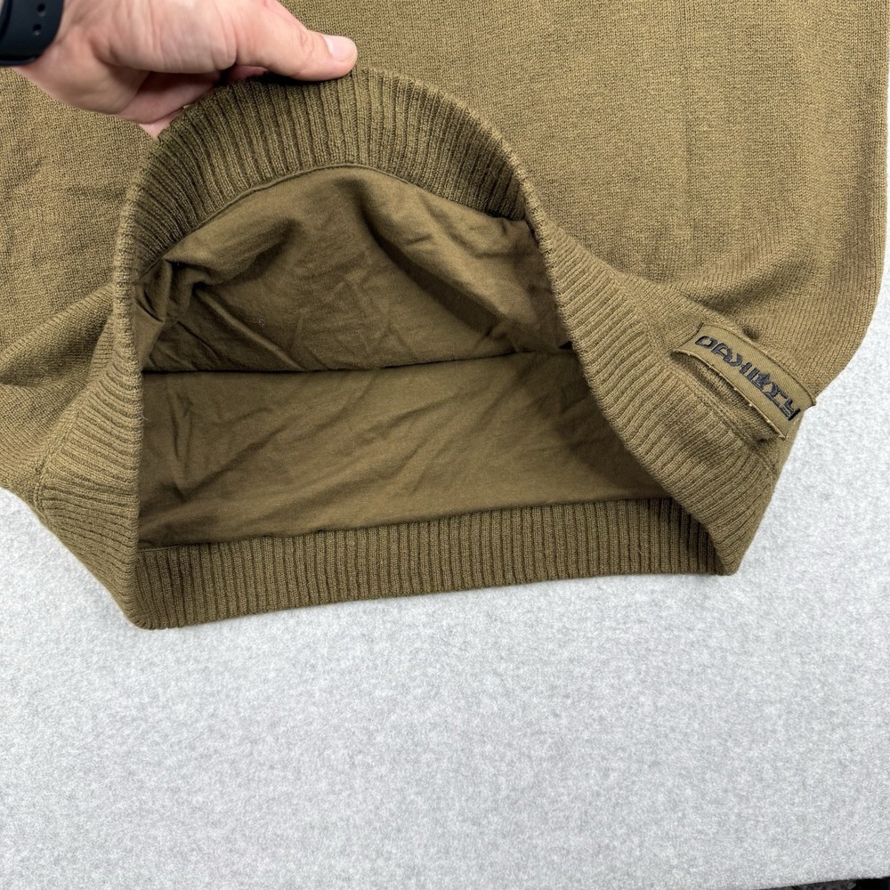 Vintage Oakley Sweater Mens 2XL Green Lambswool Science And Art Military 1/4 Zip - Picture 12 of 16